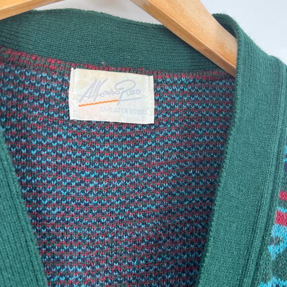 Vintage Alfonso Poso Sweater Studio Knit Grandpa Cardigan - Picture 4 of 5